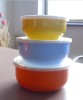 3pcs promotion enamel bowl with colorful