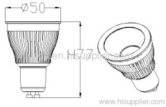 6w gu10 led cob spotlight