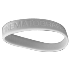 white silicon wristband with custom imprinted logo