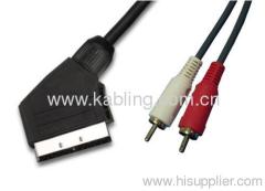 Scart Cable Plug to 2 RCA Plug