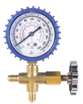 Single valve manifold gauge HVAC