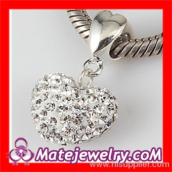 european Crystal Heart Pendant Beads