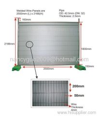 Welded wire mesh temporary fence/ Temporary fencing,/mobile fence