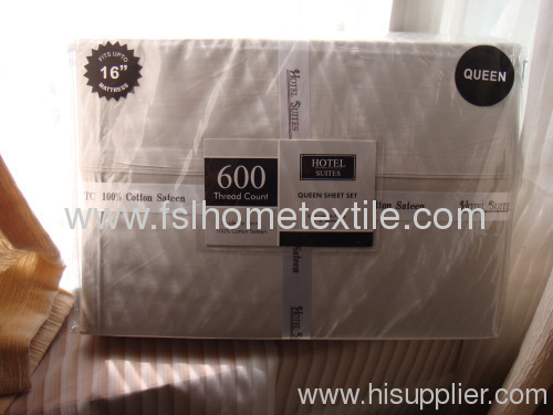 Stock Solid T600 100% Cotton Sheet Set