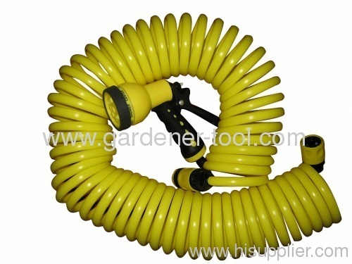 50FT Backyard Coil water hose with plastic nozzle