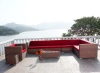 Outdoor wicker sectional sofa with waterproof cushion