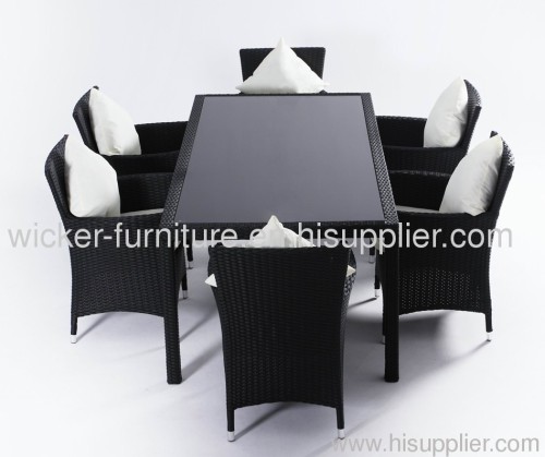 Rectangle wicker dining set with 6chairs