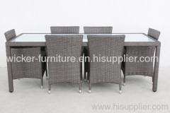 Rectangle wicker dining set with 6chairs