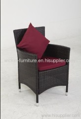 Outdoor wicker individual dining chair with frame table