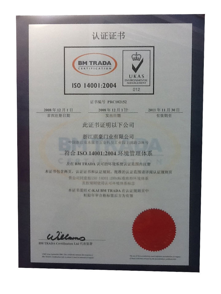 Certificate-ISO I4001