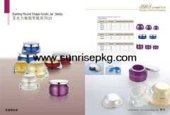 J032/J034/J036 pyramid round shape acrylic jar,cream jar, double plastic jar, cosmtics jar