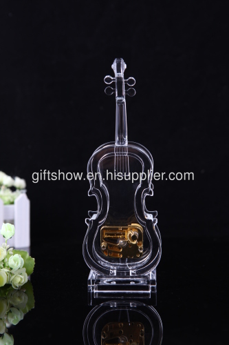 Acryl mini violin musical box; violins music boxes, Creative gift