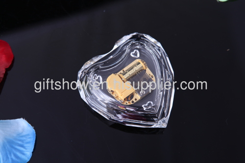 transparent acrylic heart - shaped music box mini heart-shaped music boxes Valentine
