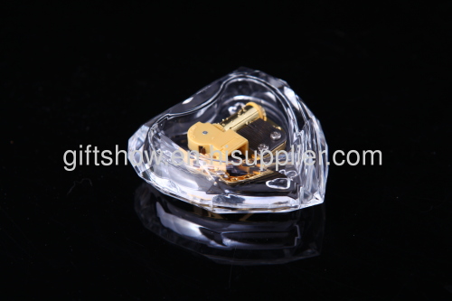 transparent acrylic heart - shaped music box mini heart-shaped music boxes Valentine