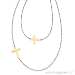 Wholesale Sterling Silver Cross Sideway Necklace Jewelry For Women