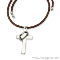 Wholesale Sterling Silver Cross Sideway Necklace Jewelry For Women