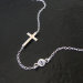 Sterling Silver Cross Sideway Necklace