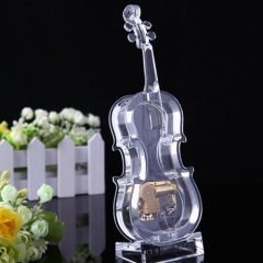 Acryl mini violin musical box; violins music boxes, Creative gift