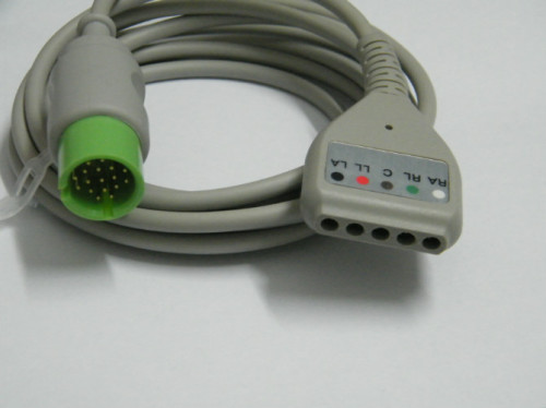 Bruke One-piece 3LD ECG cable-SPACELABS 5LD TRUNK CABLE