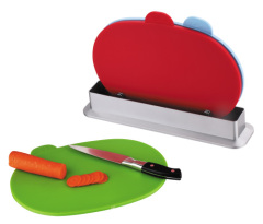 3pcs color coded cutting mat with stand