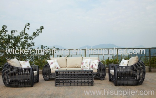 Patio wicker sofa in 4pcs for 2013 new round wicker