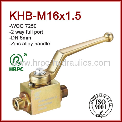hydraulic male thread M16x1.5 steel ball valve high pressure 7250 wog