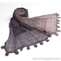 Romantic Textile Tassels Printing Pashmina Wool Scarves Wholeslae