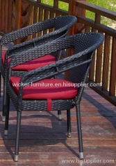 Stack patio wicker 6 dining chair with dining table