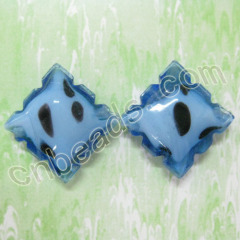 square zebra lampwork glass beads wholesale from China beads factory