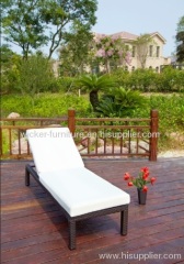 Outdoor wicker chaise lounge with adjustable back