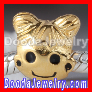 european Gold Plated Girl Silver Beads