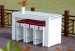 Patio wicker bar set with tempered glass on table top