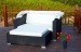 Patio chaise sofa bed with footrest and roof