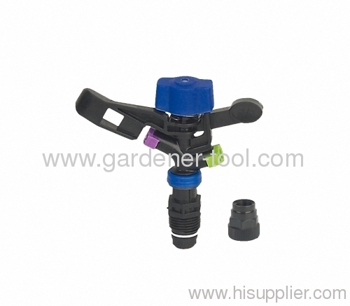 golf irrigation sprinkler with double opposed nozzle