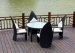 Wicker leaves round dining table with 4chairs