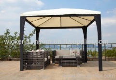 Garden rattan gazebo with 4legs and waterproof cloth roof