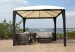 Garden rattan square gazebo with waterproof cloth roof