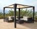 Garden rattan square gazebo with waterproof cloth roof