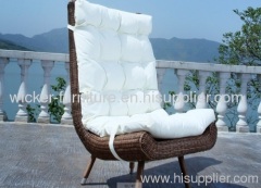 Patio round wicker leisure chair in 3pcs