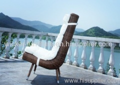 Patio round wicker leisure chair in 3pcs