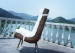 Patio round wicker leisure chair with table