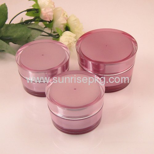 slanting round shape acrylic jar, cosmetics jar