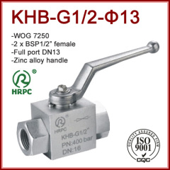 female thread hydraulic steel 2 x 1/2 inch ball valve full port WOG 7250