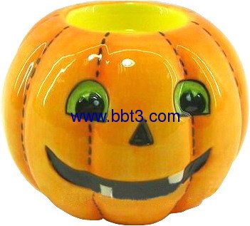 Ceramic pumpkin lantern for Halloween 2013