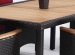 Garden rattan dining set with teakwood table top