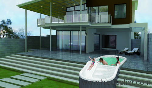 outdoor swimming pool with slide