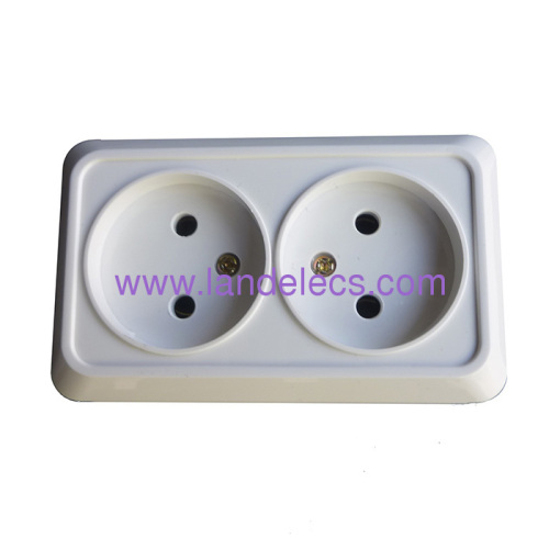 russian wall socket, 2 gang wall socket