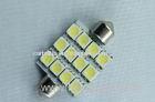 12V 24V DC 12pc SMD5050 Car LED Dome Light 42mm Length, Automotive Dome Lights