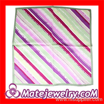 Wholeslae Small Striped Real Mulberry Silk Scarf Square Scarves For Women