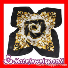 Wholeslae Floral Pattern Square Silk Scarf